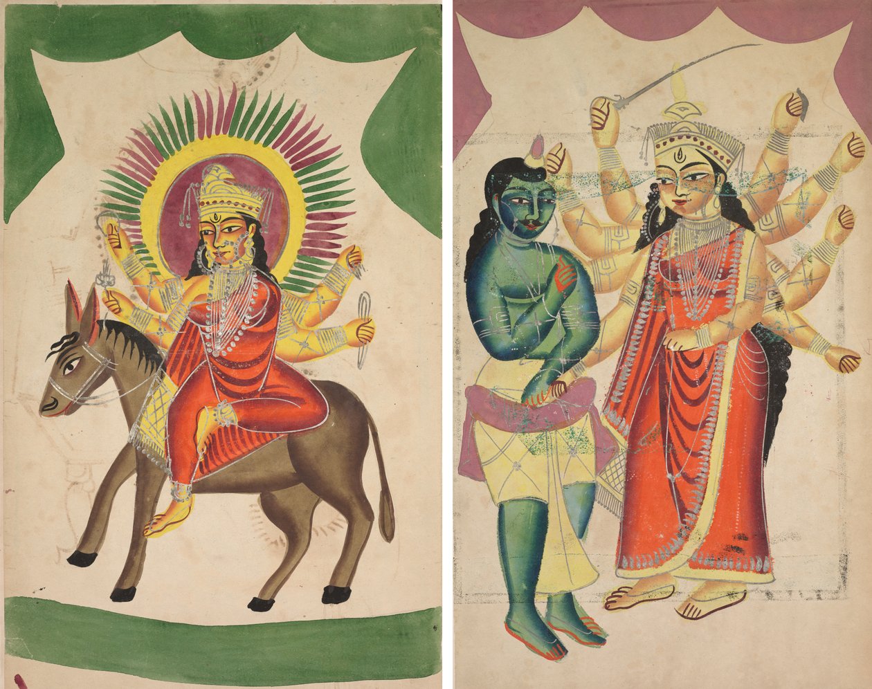 Sheetaladevi: de pokkengodin; Durga door Unknown artist
