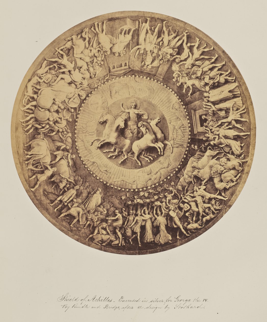 Schild van Achilles - Uitgevoerd in zilver, voor George de IV. Door Rundle en Bridge, naar een ontwerp van Stothard. door Unknown artist