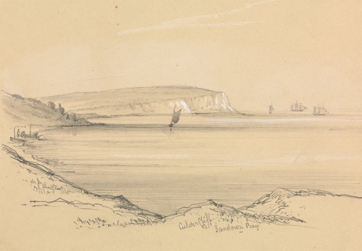 Schepen in Sandown Bay door Unknown artist