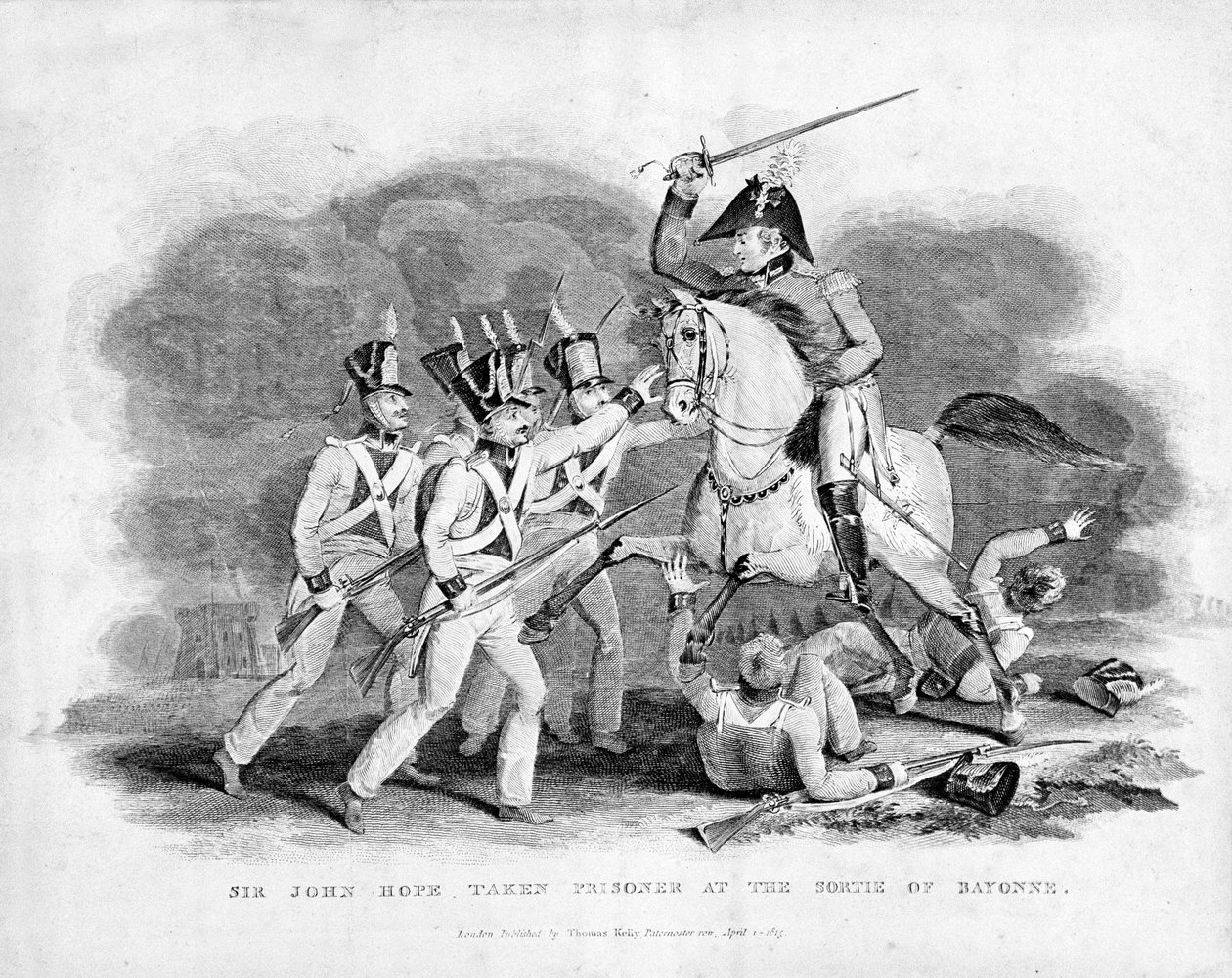 Sir John Hope gevangen genomen bij de uitval van Bayonne door Unknown artist