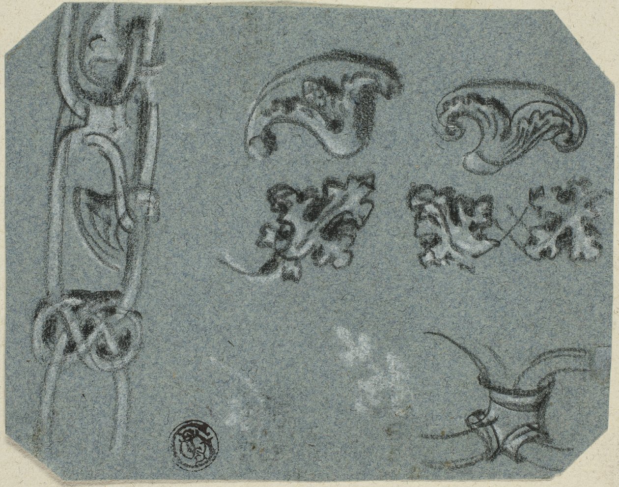 Schetsen van decoratieve architecturale details door Unknown artist