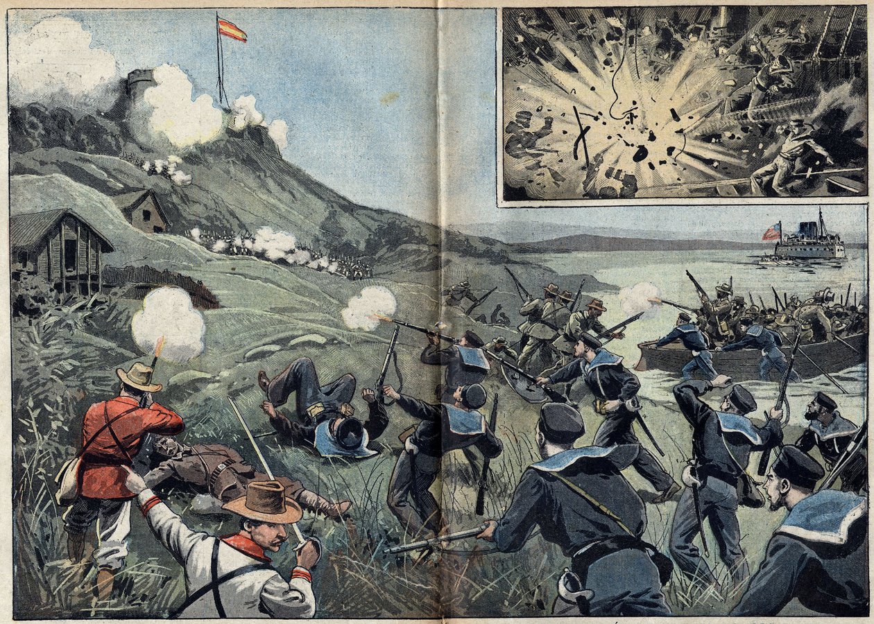 Spaans-Amerikaanse Oorlog of Cubaanse Onafhankelijkheidsoorlog (1868-1898) tussen Spanje en Noord-Amerika door Unknown artist
