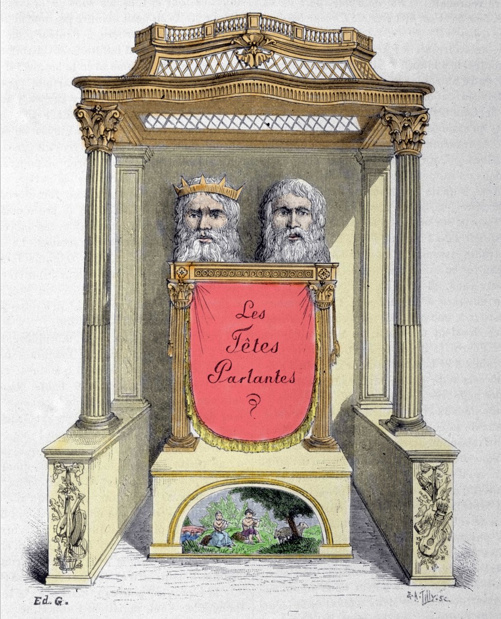 Sprekende hoofden, automaat van Abbe Mical door Unknown artist