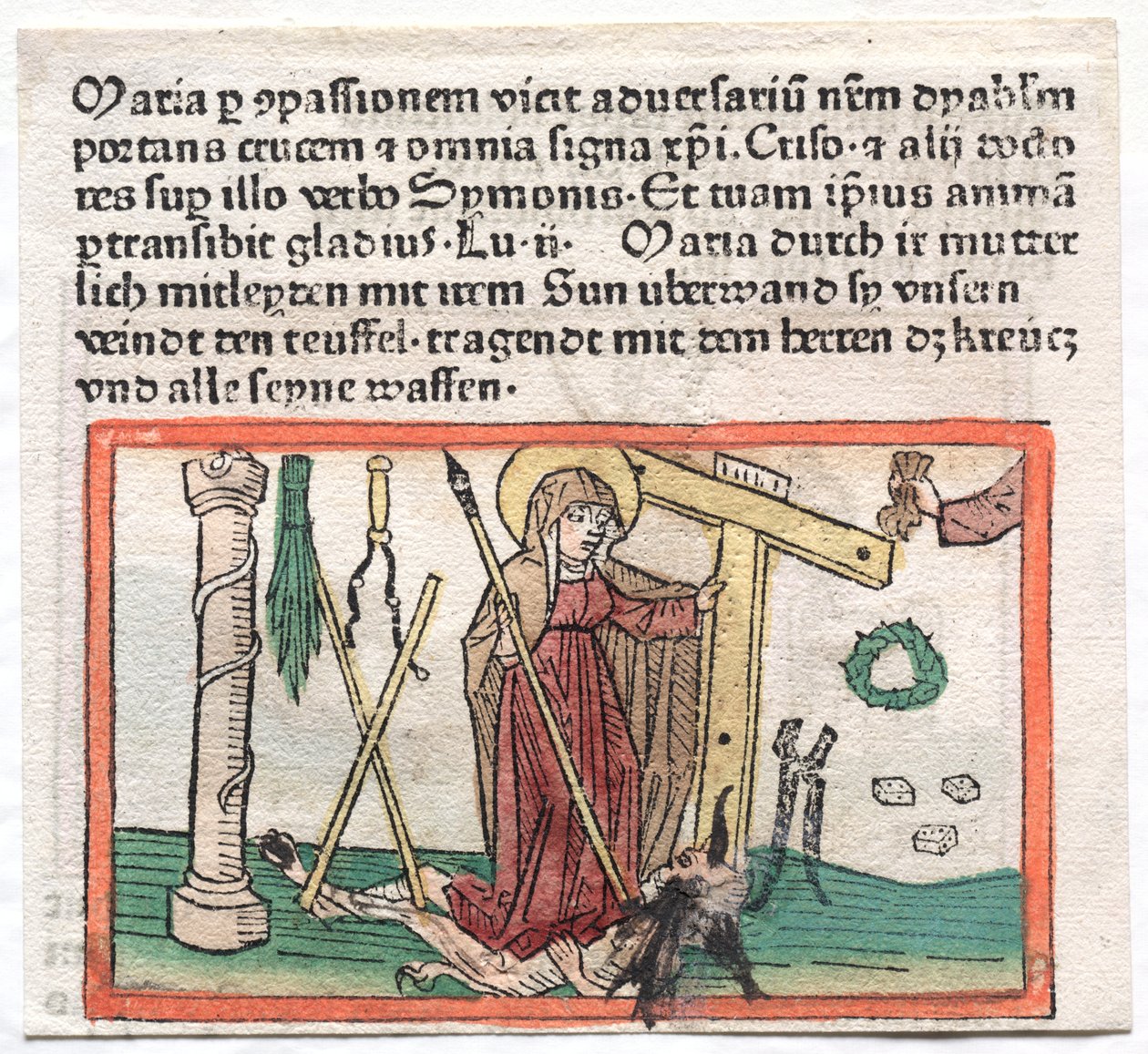 Spiegel Menslicher Behaltnis: De Maagd Maria Overwint een Duivel door Unknown artist