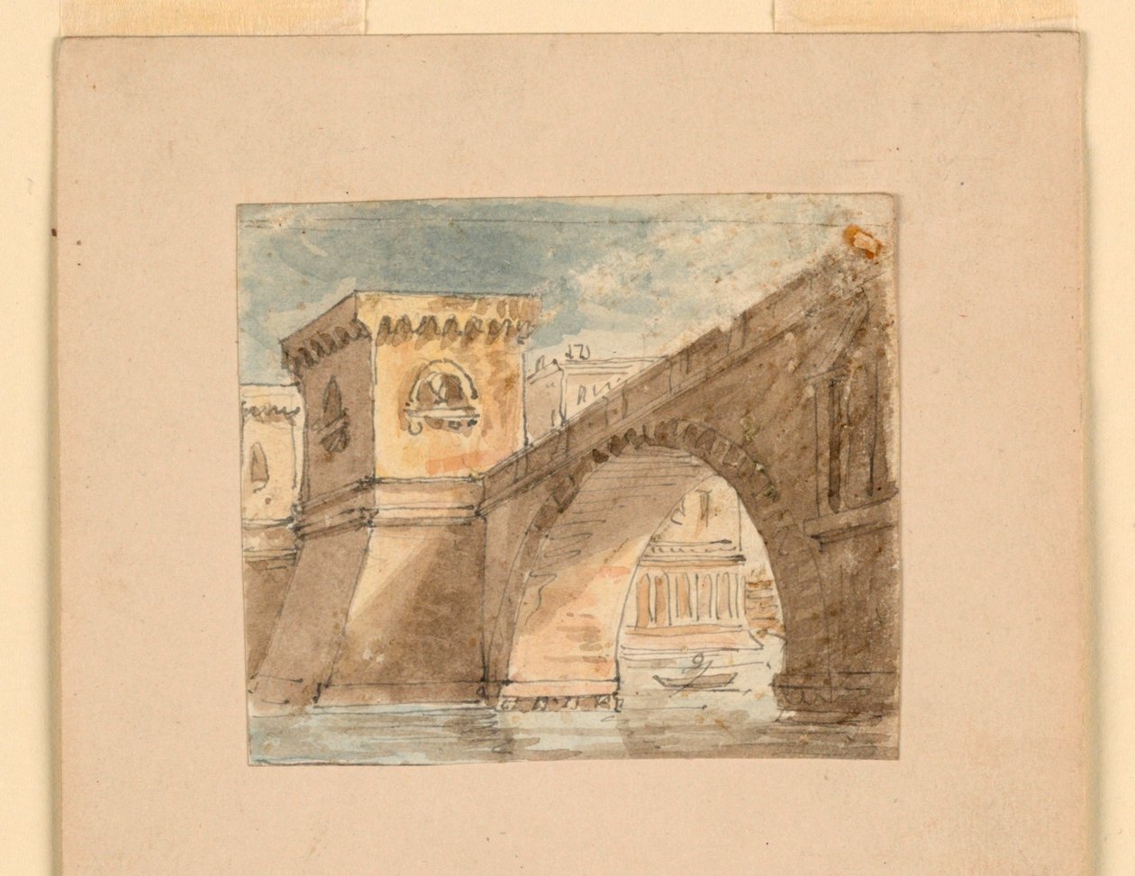 Toneelontwerp, Brug over Water door Unknown artist