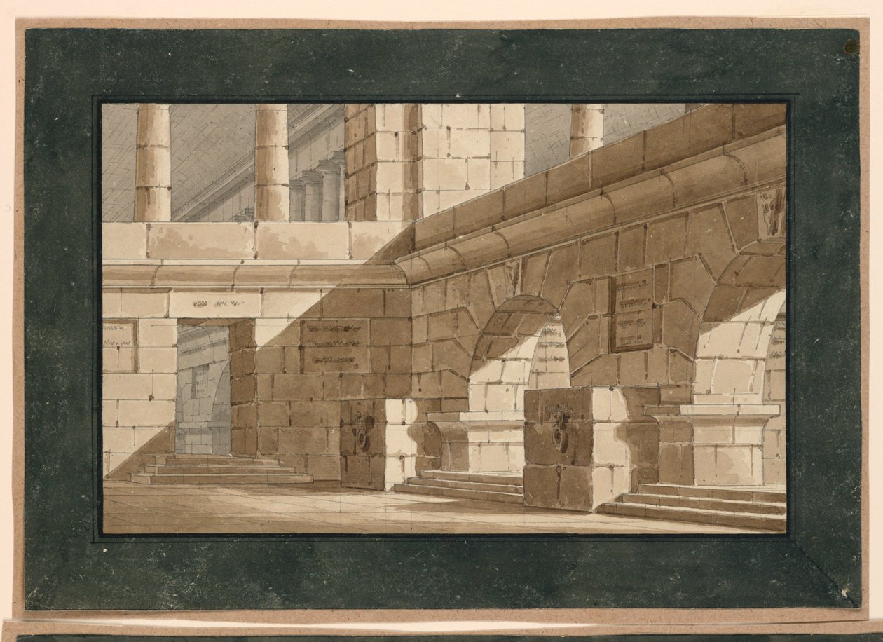 Toneelontwerp, Hof van Antiek Gebouw door Unknown artist