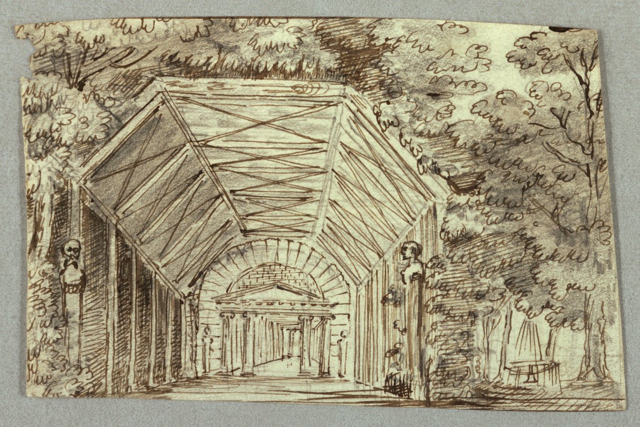 Toneelontwerp, Tuinpaviljoen door Unknown artist
