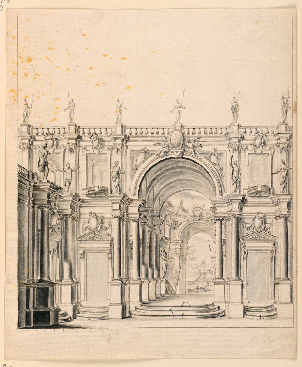 Toneelontwerp: Paleisarchitectuur door Unknown artist
