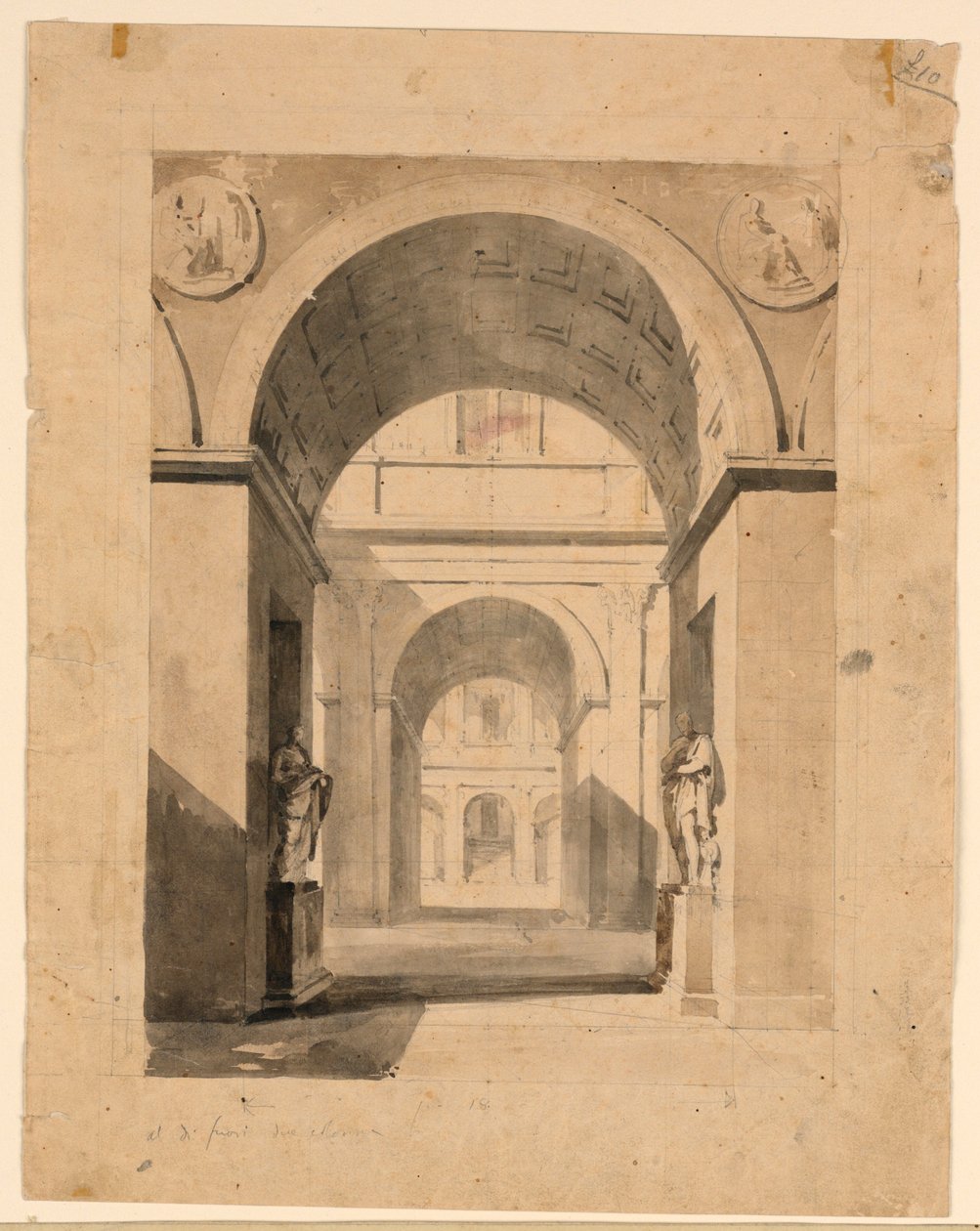 Toneelontwerp, Paleishoven door Unknown artist