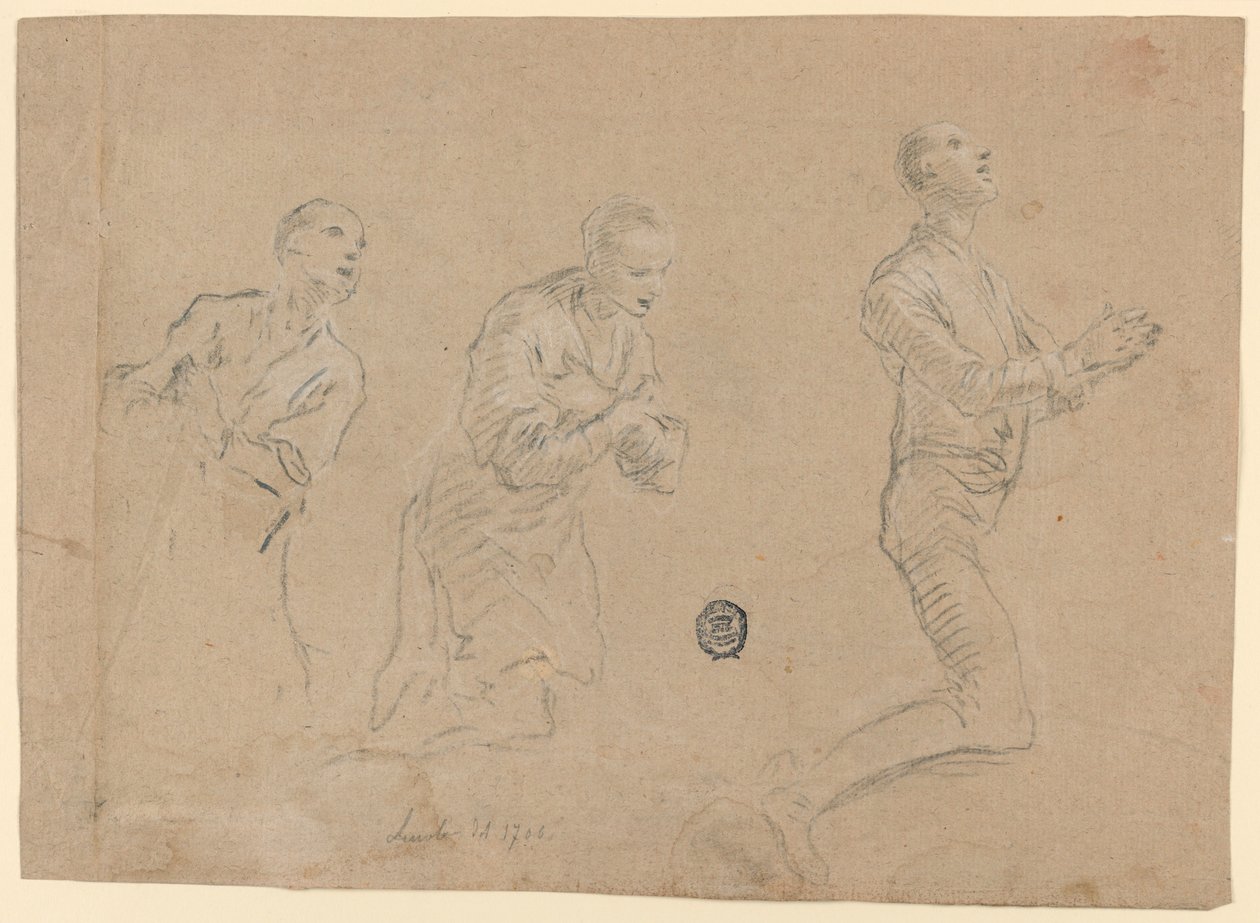 Studies (a) Drie Knielende Herders. (b) Twee Armen door Unknown artist