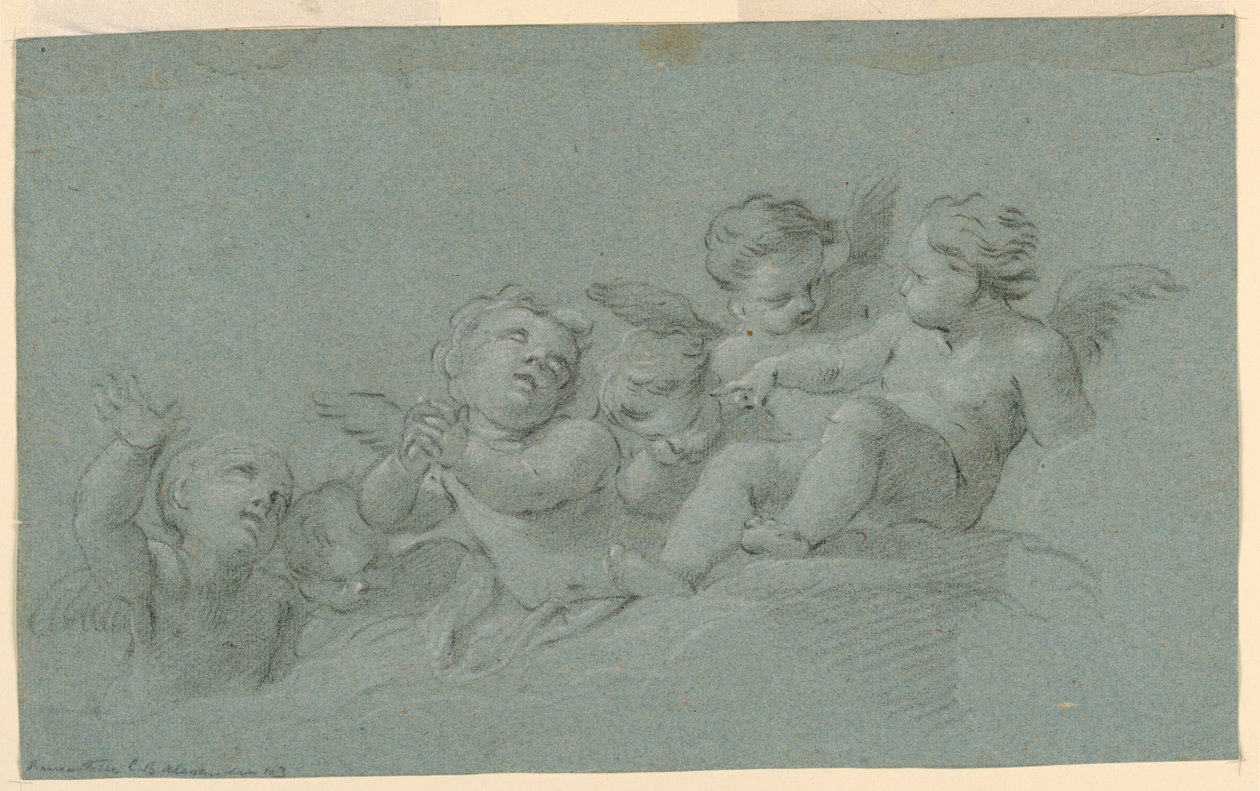Studie van engelen door Unknown artist