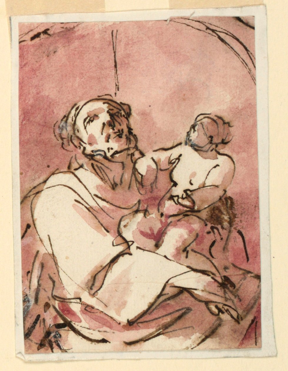 Studie van Sint Jozef die het Christuskind draagt door Unknown artist
