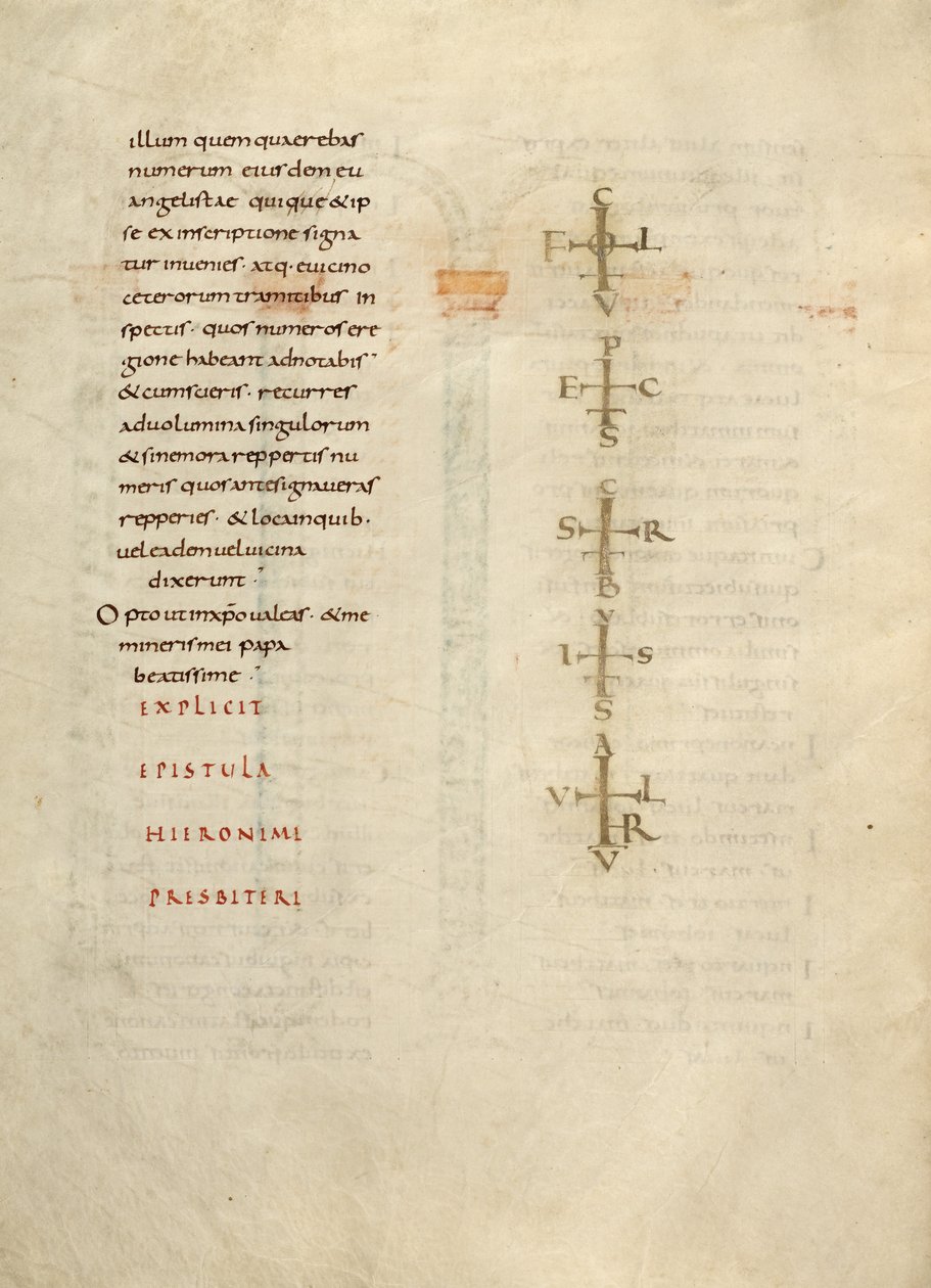 Tekstpagina met monogram door Unknown artist