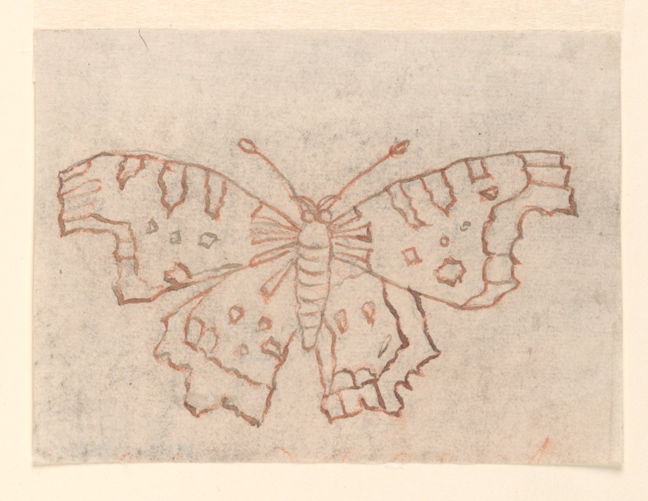 Textielontwerp: Een Vlinder door Unknown artist