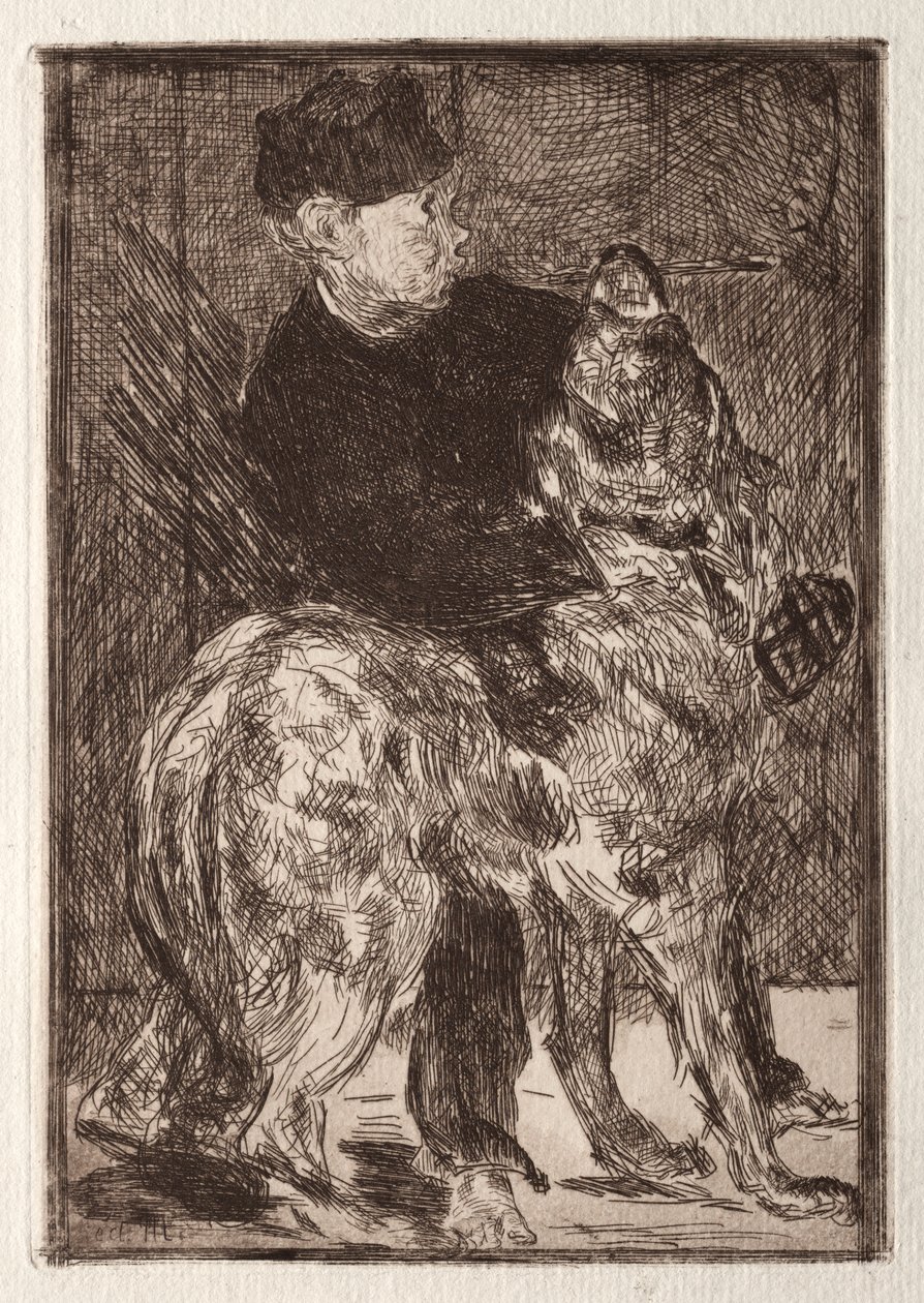 De jongen met een hond door Unknown artist
