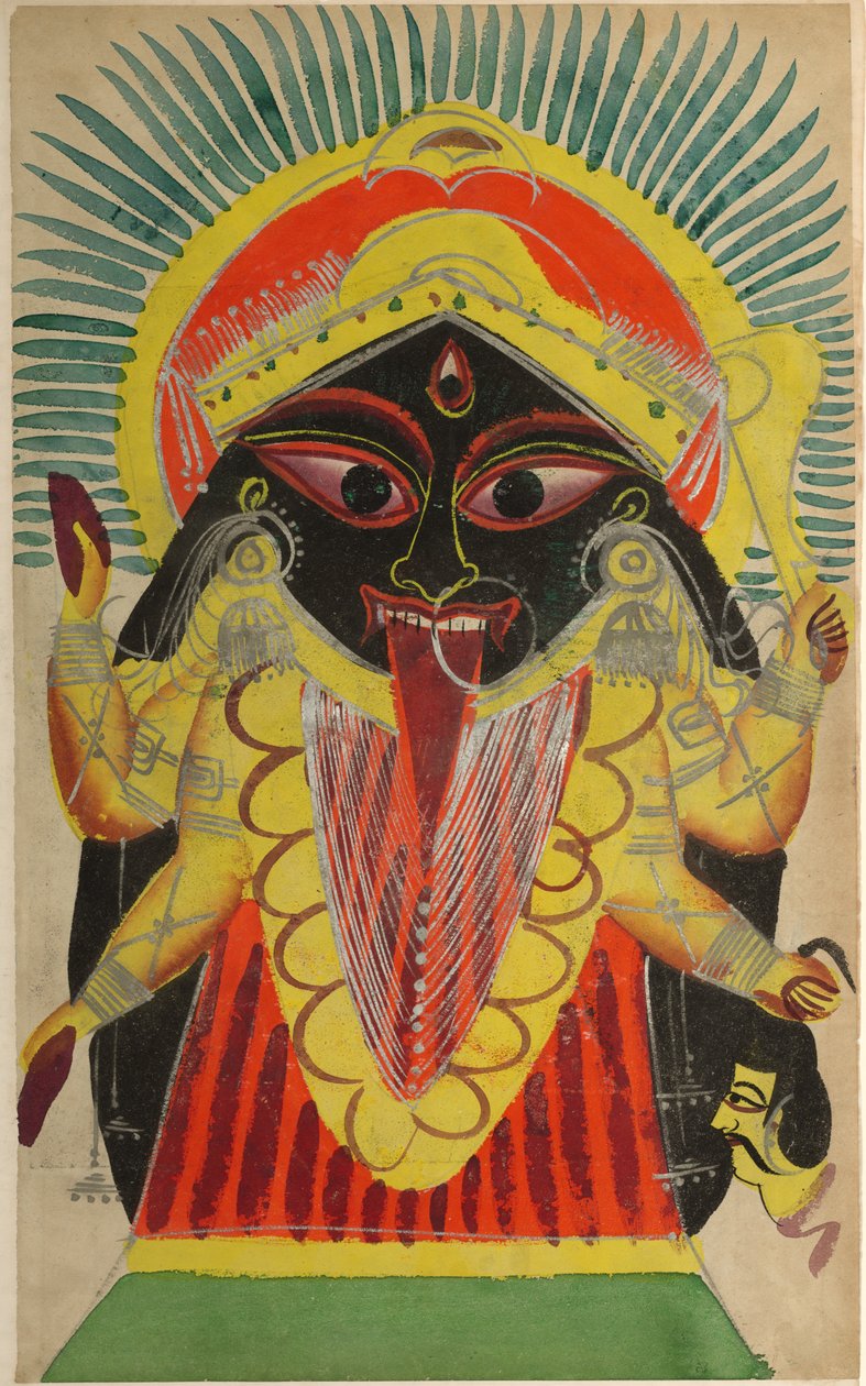 De godin Kali (recto) door Unknown artist