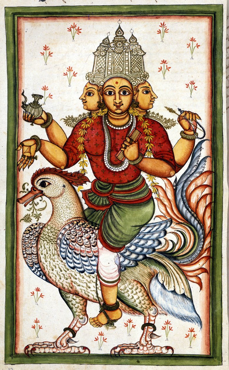 De hindoeïstische godheid Brahma door Unknown artist