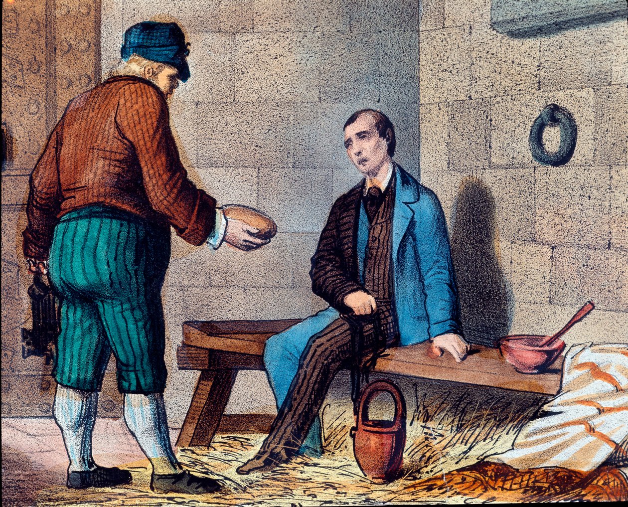 De Italiaanse patriot Silvio Pellico (1798-1854), beschuldigd van carbonarisme en opgesloten in de vesting van Spielberg (Spilberk) in Moravië door Unknown artist