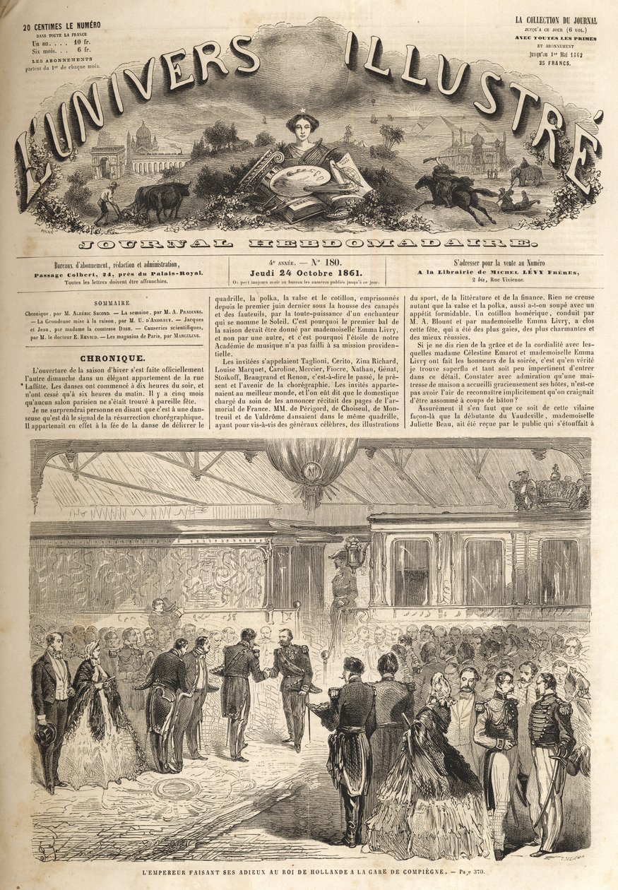 Het bezoek van de koning van Nederland aan Compiegne 1861 - Willem III door Unknown artist
