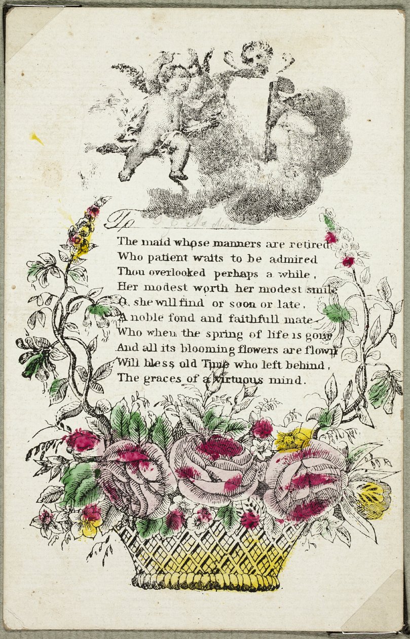 De meid wier manieren zijn ingetrokken (valentijn) door Unknown artist