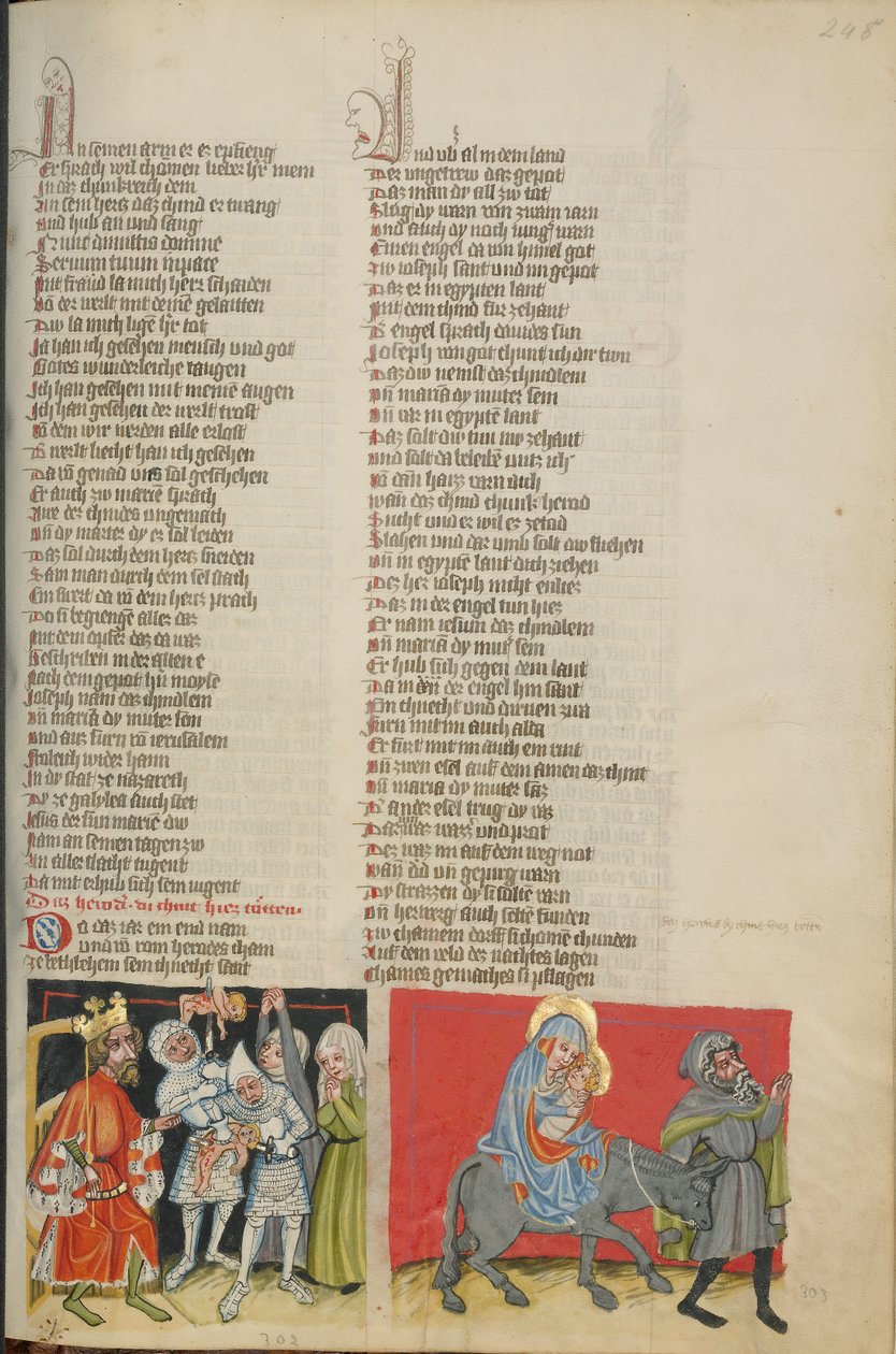 De slachting van de onschuldigen; De vlucht naar Egypte door Unknown artist