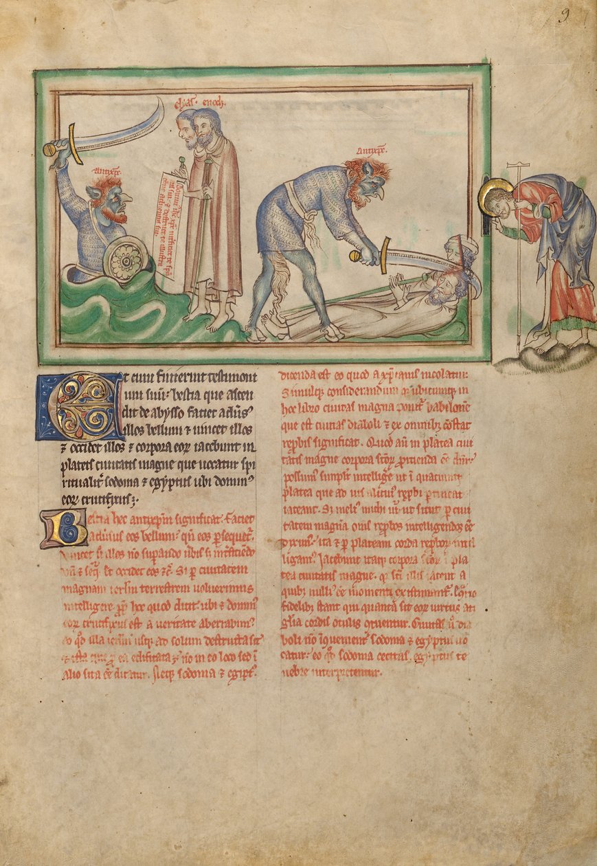 De slachting van de twee getuigen door het beest door Unknown artist