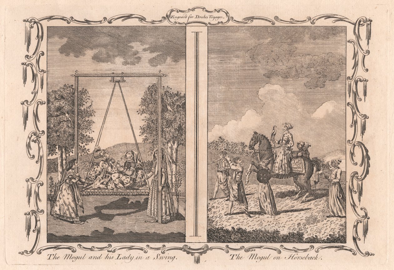 De Mogol en zijn Dame in een Schommel / De Mogol te Paard door Unknown artist