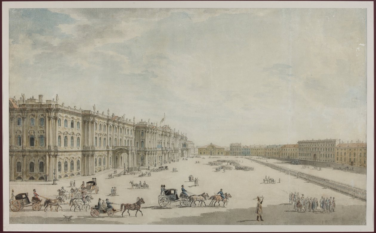 Het Paleisplein in Sint-Petersburg door Unknown artist