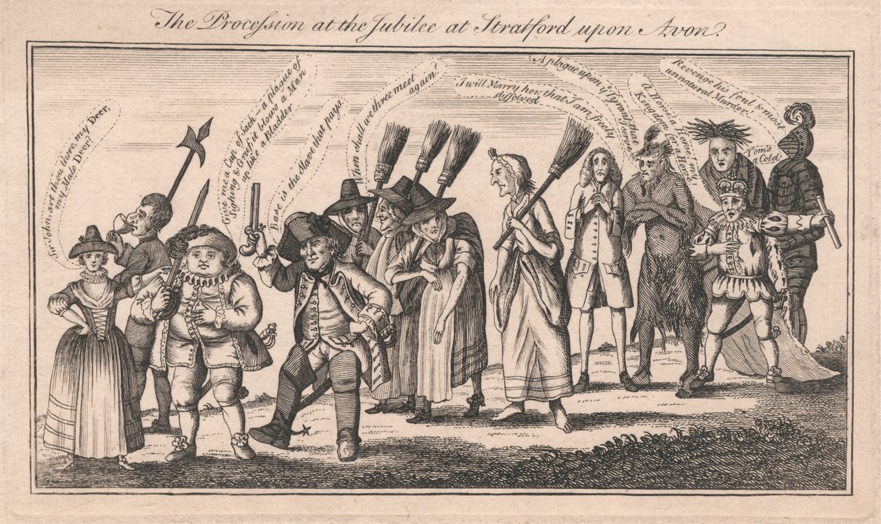 De processie bij het jubileum in Stratford upon Avon door Unknown artist