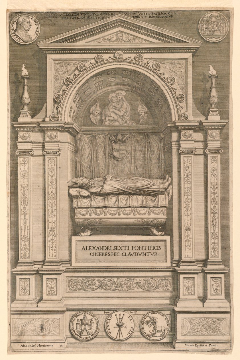 Het graf van paus Alexander VI door Unknown artist