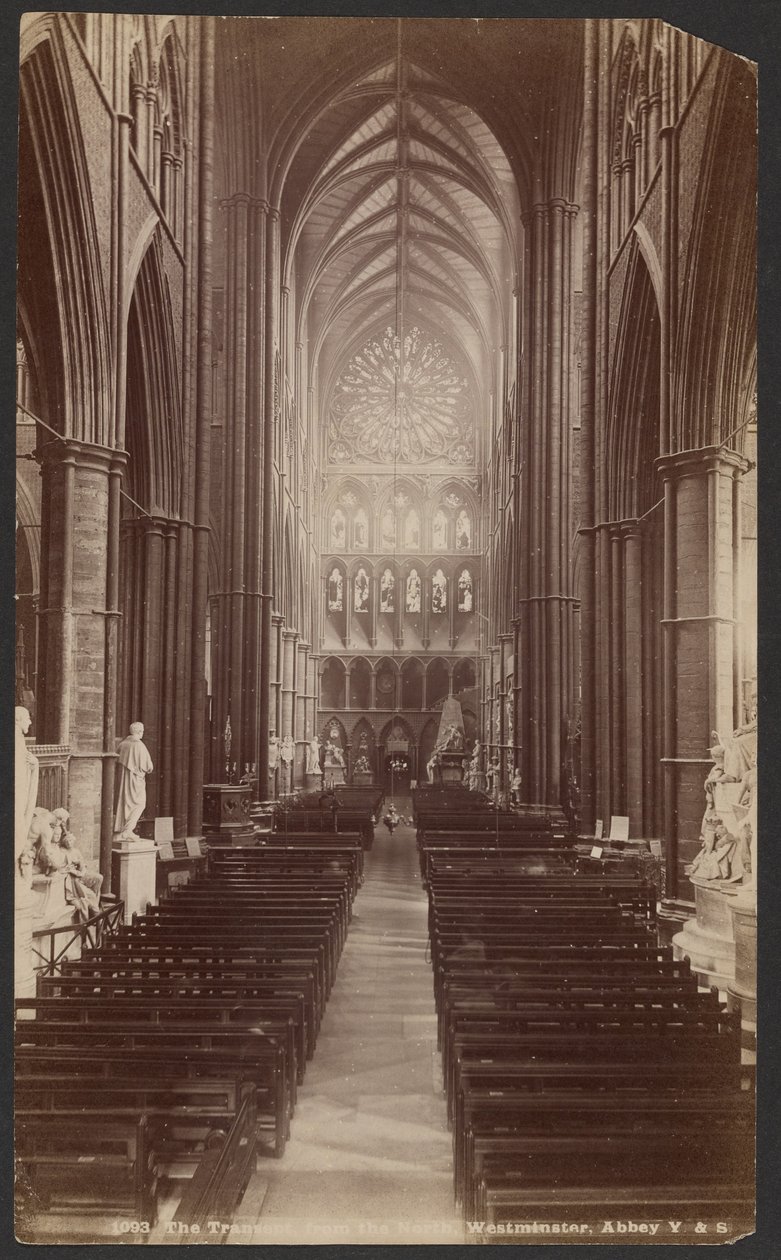 Het transept, vanuit het noorden, Westminster Abbey door Unknown artist
