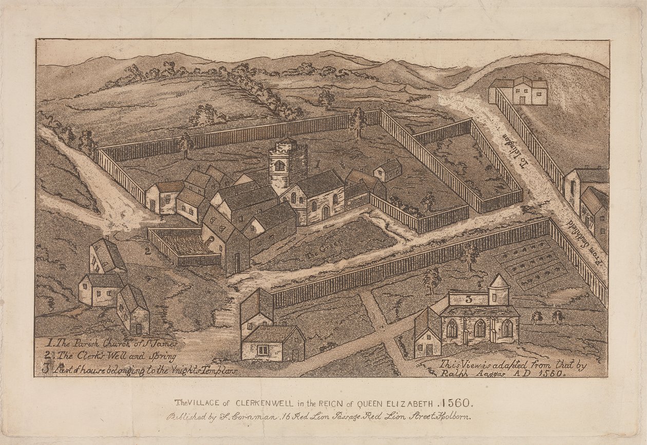 Het dorp Clerkenwell in het bewind van koningin Elizabeth, 1560 door Unknown artist