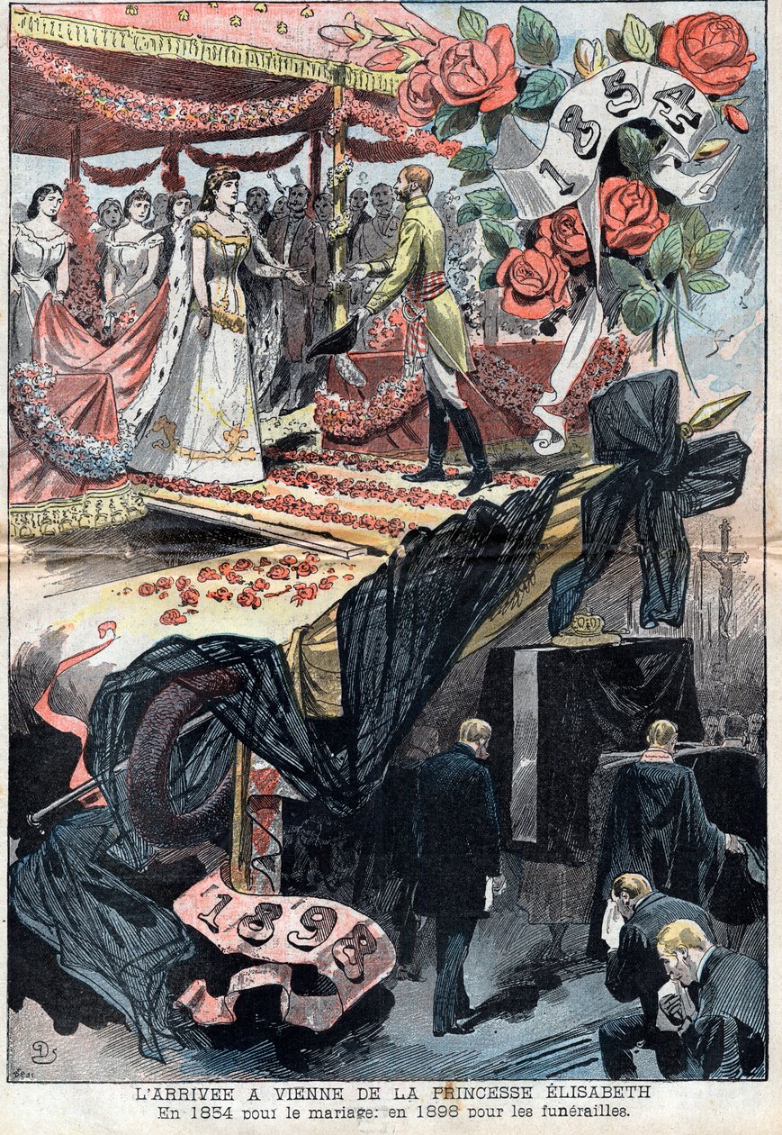 De aankomst in Wenen van Elisabeth de Wittelsbach door Unknown artist