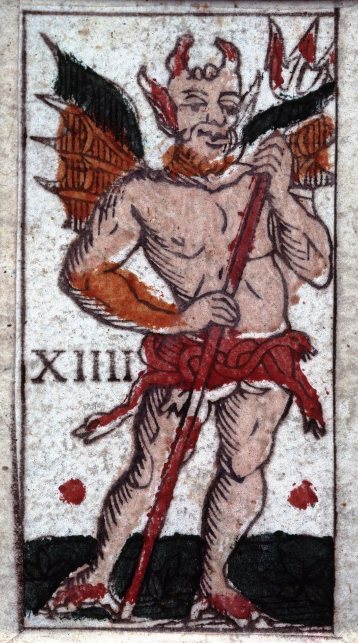 De duivel. 18e-eeuws tarotspel. Milaan door Unknown artist