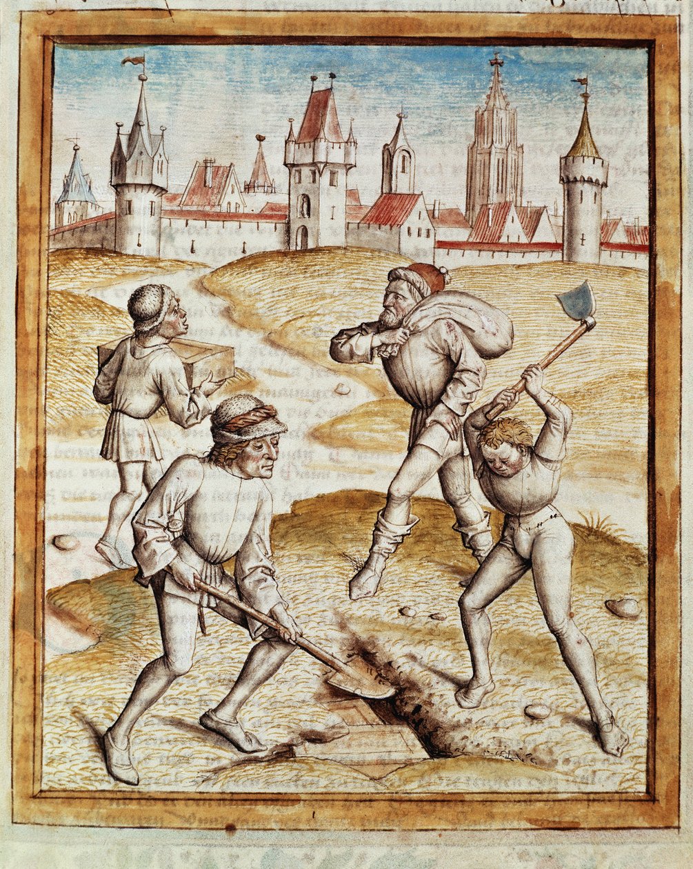 De ontdekking van een schat in de buitenwijken van een versterkte stad door Unknown artist