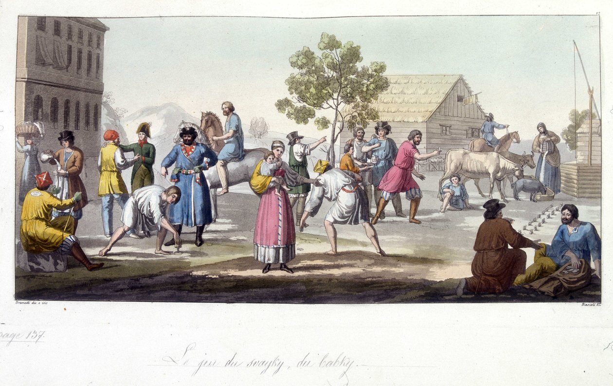 Het spel van svayky en babky, Rusland. door Unknown artist