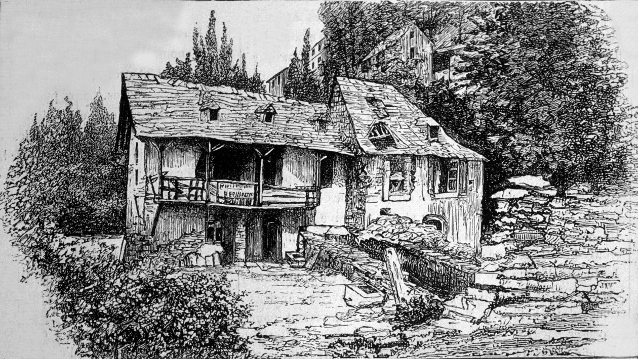 Het huis van Bernadette Soubirous (1844-1879) in Lourdes. door Unknown artist