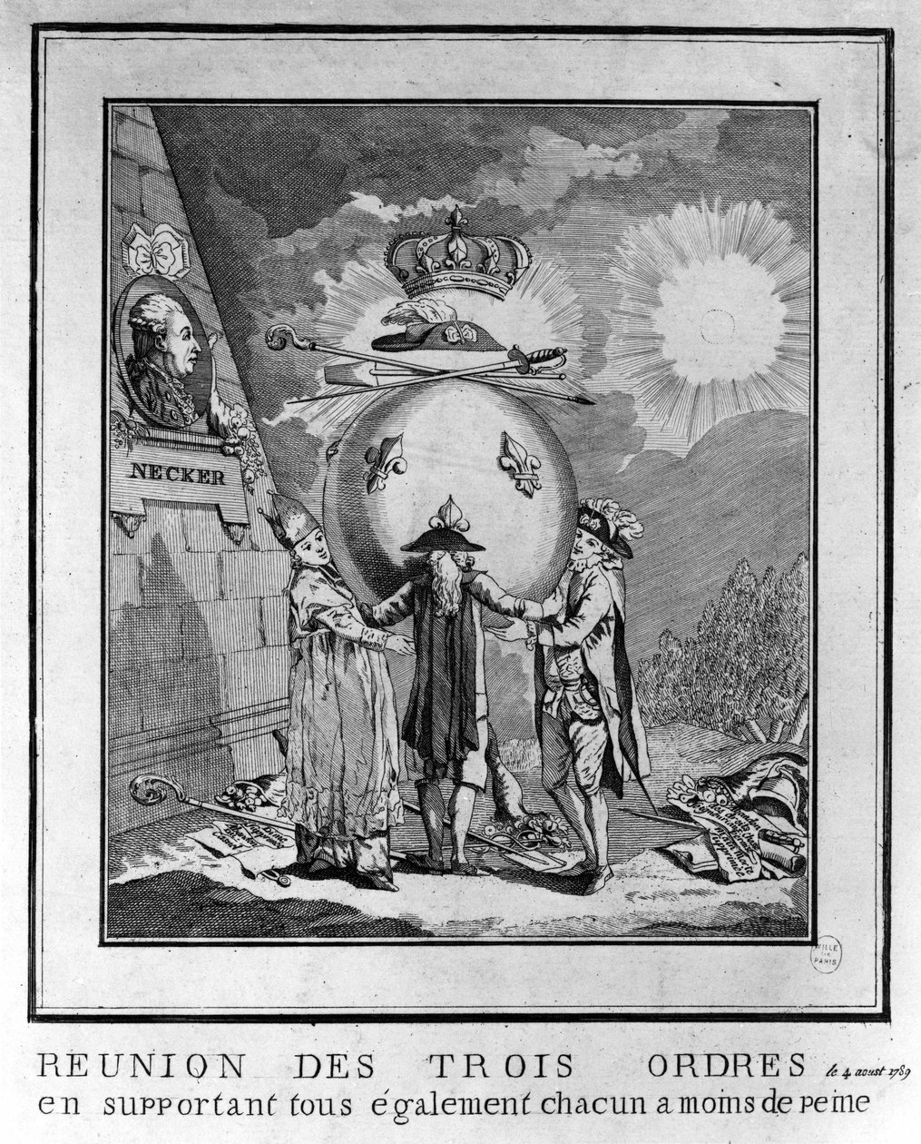 De ontmoeting van de drie standen, 4 augustus door Unknown artist