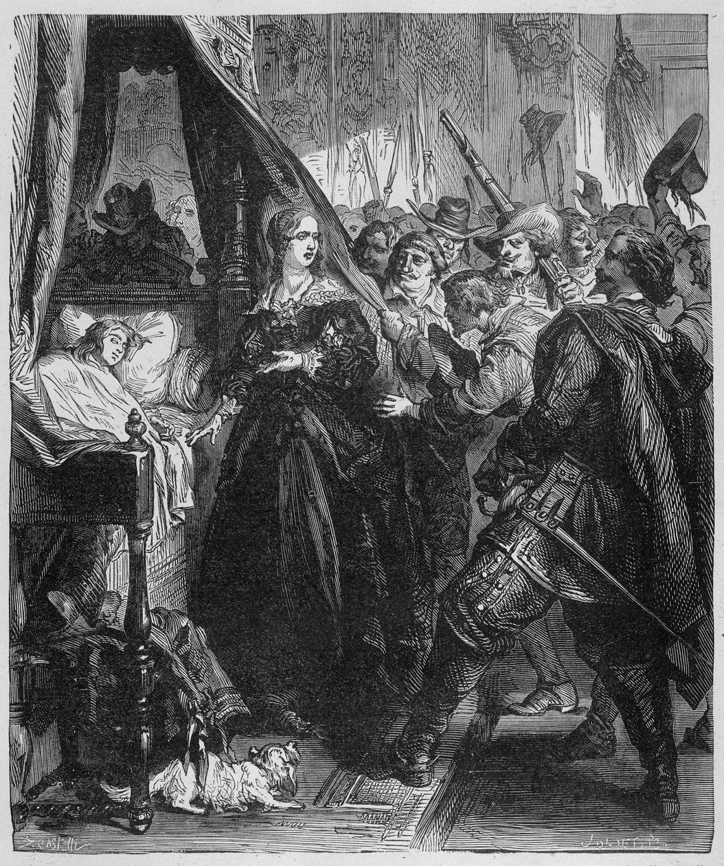 Het volk (de Fronde) ging naar het Koninklijk Paleis en vroeg om de jonge koning Alite (Lodewijk XIV en Anna van Oostenrijk) te zien door Unknown artist