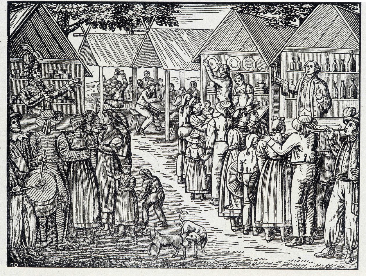 De twee charlatans - van een houtsnede door Unknown artist