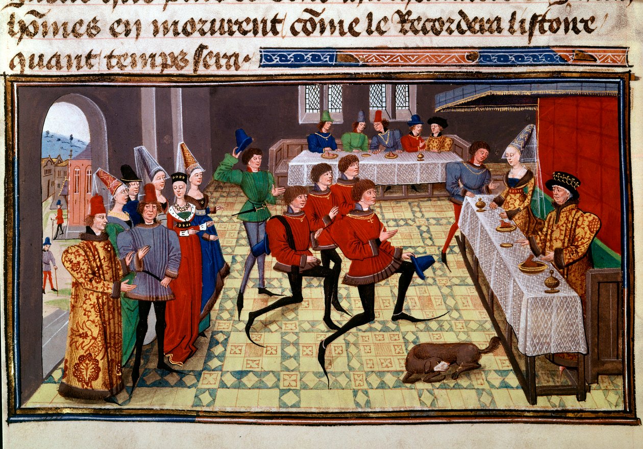 Het huwelijksbanket bij het huwelijk van Clarisse, dochter van koning Yvon van Gascogne en Renaud door Unknown artist