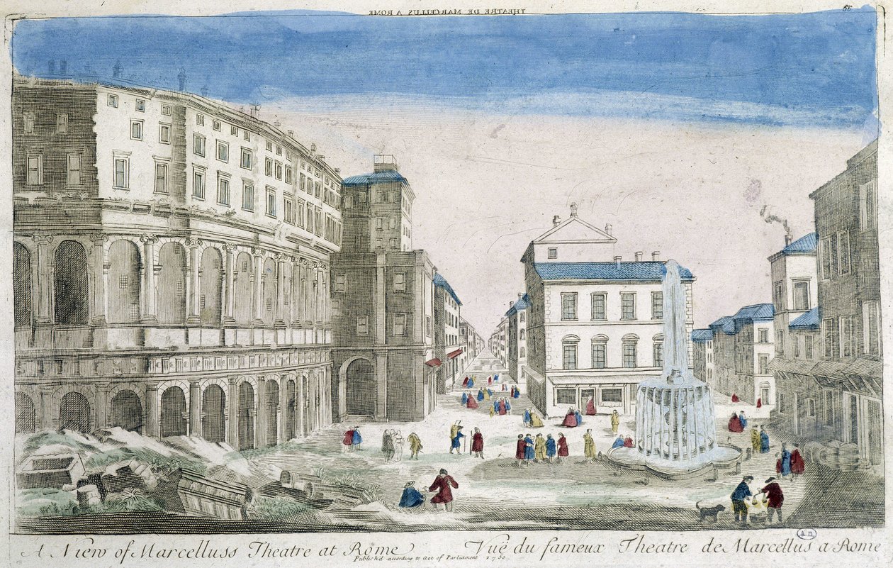 Theater van Marcellus in Rome - Optische weergave door Unknown artist