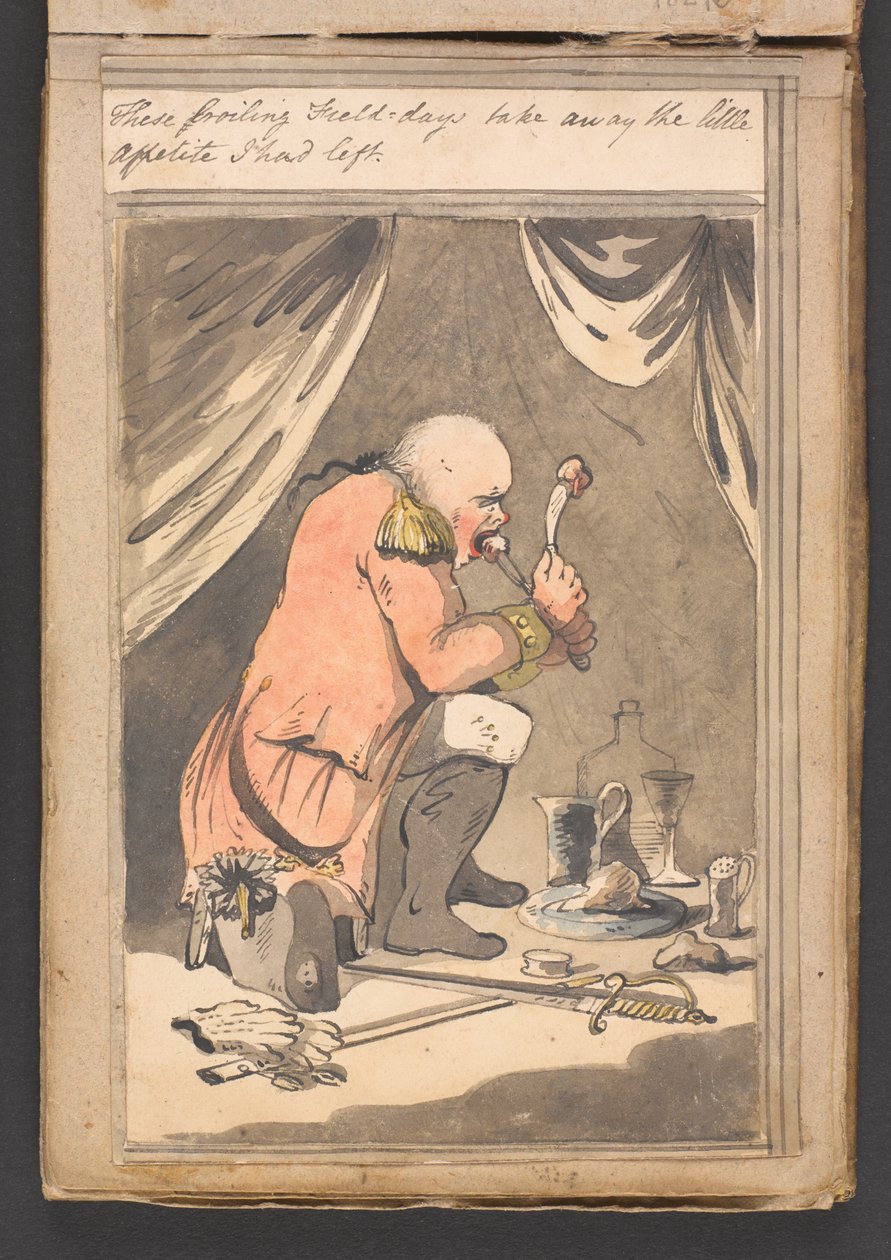 Deze brandende veld-dagen nemen de weinige eetlust die ik nog had weg door Unknown artist