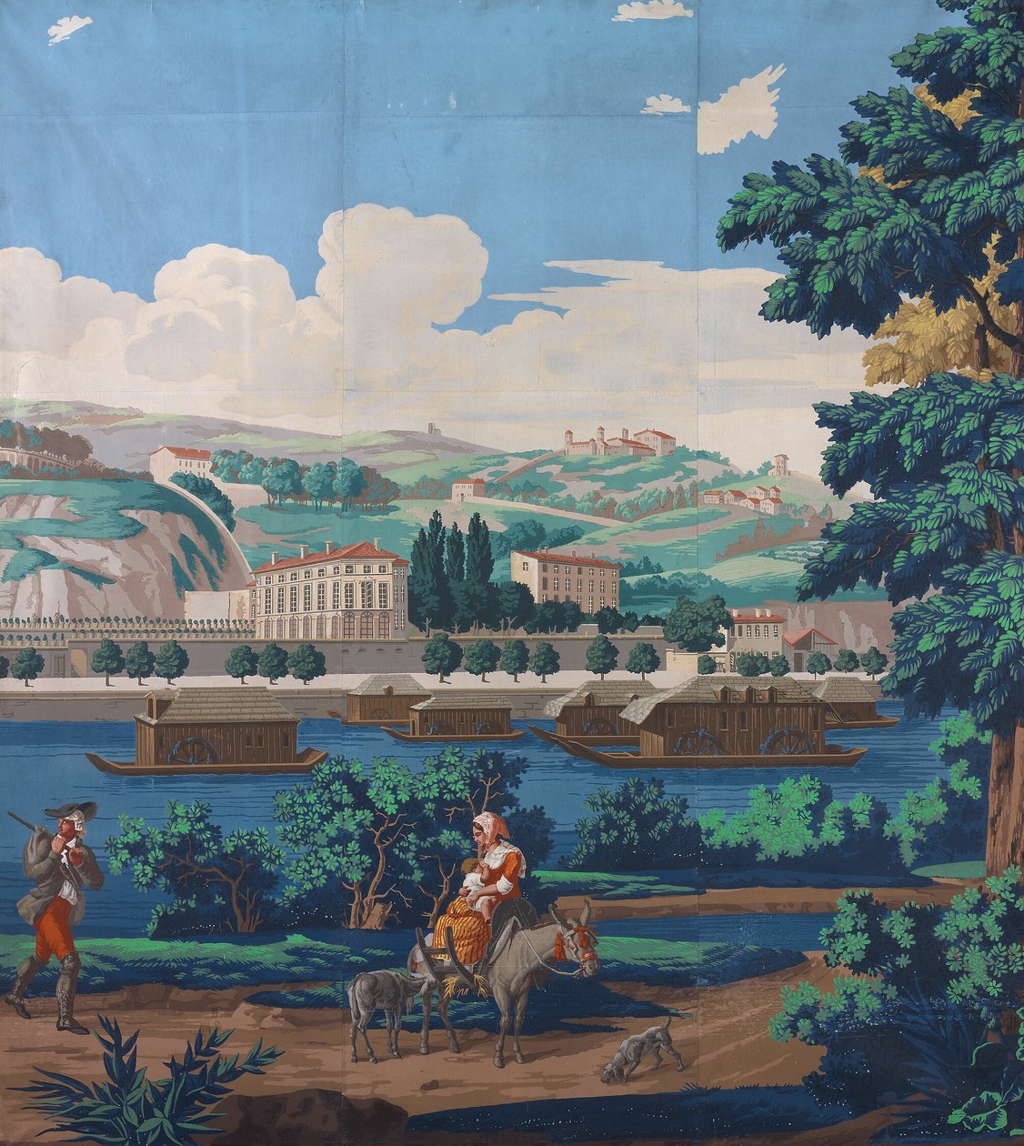 Drie samengevoegde panelen: De standpunten van Lyon door Unknown artist