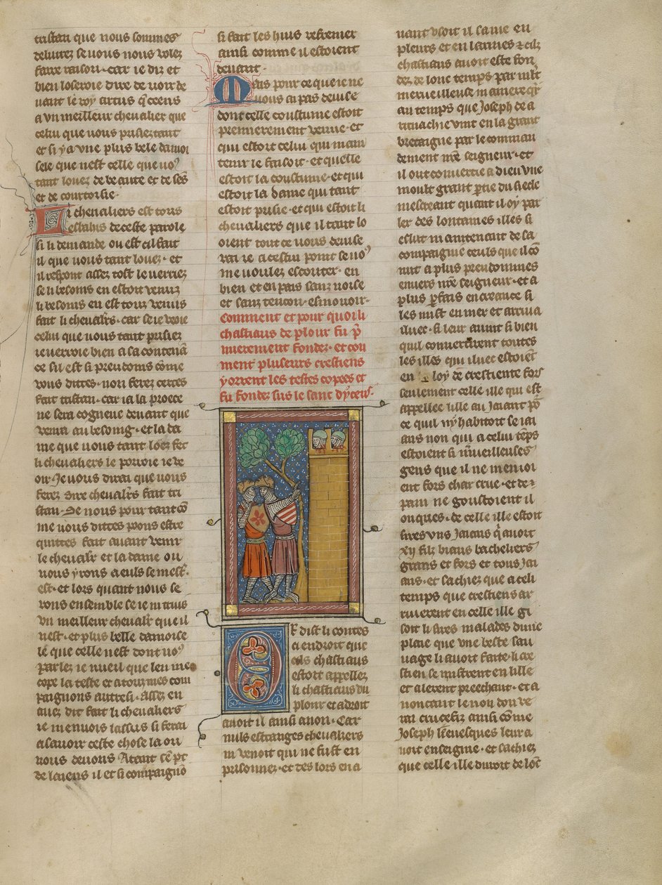 Twee ridders in gesprek in het kasteel van Tranen door Unknown artist