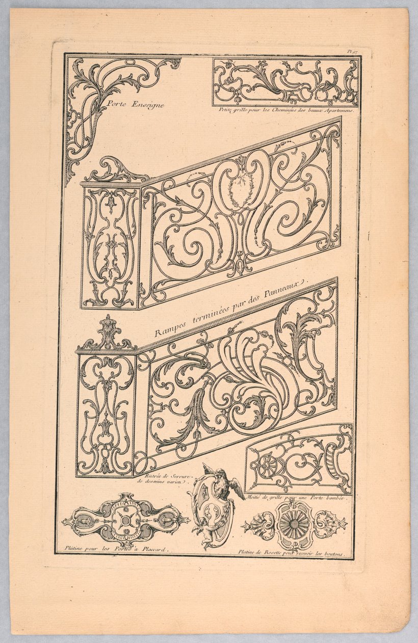 Verschillende Ontwerpen voor Decoratief Metaalwerk door Unknown artist