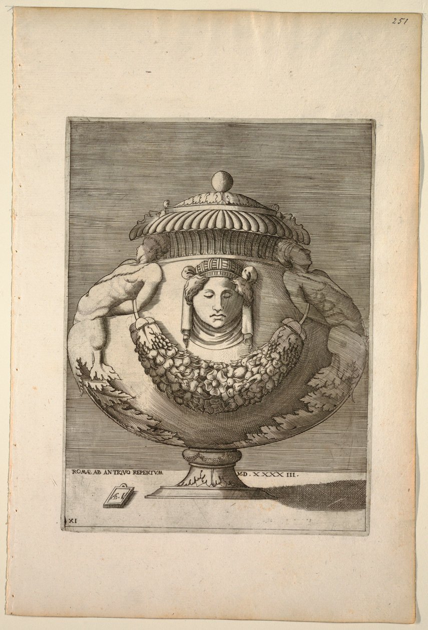 Vaas versierd met figuren, rinceaux en festoenen, 1543 door Unknown artist