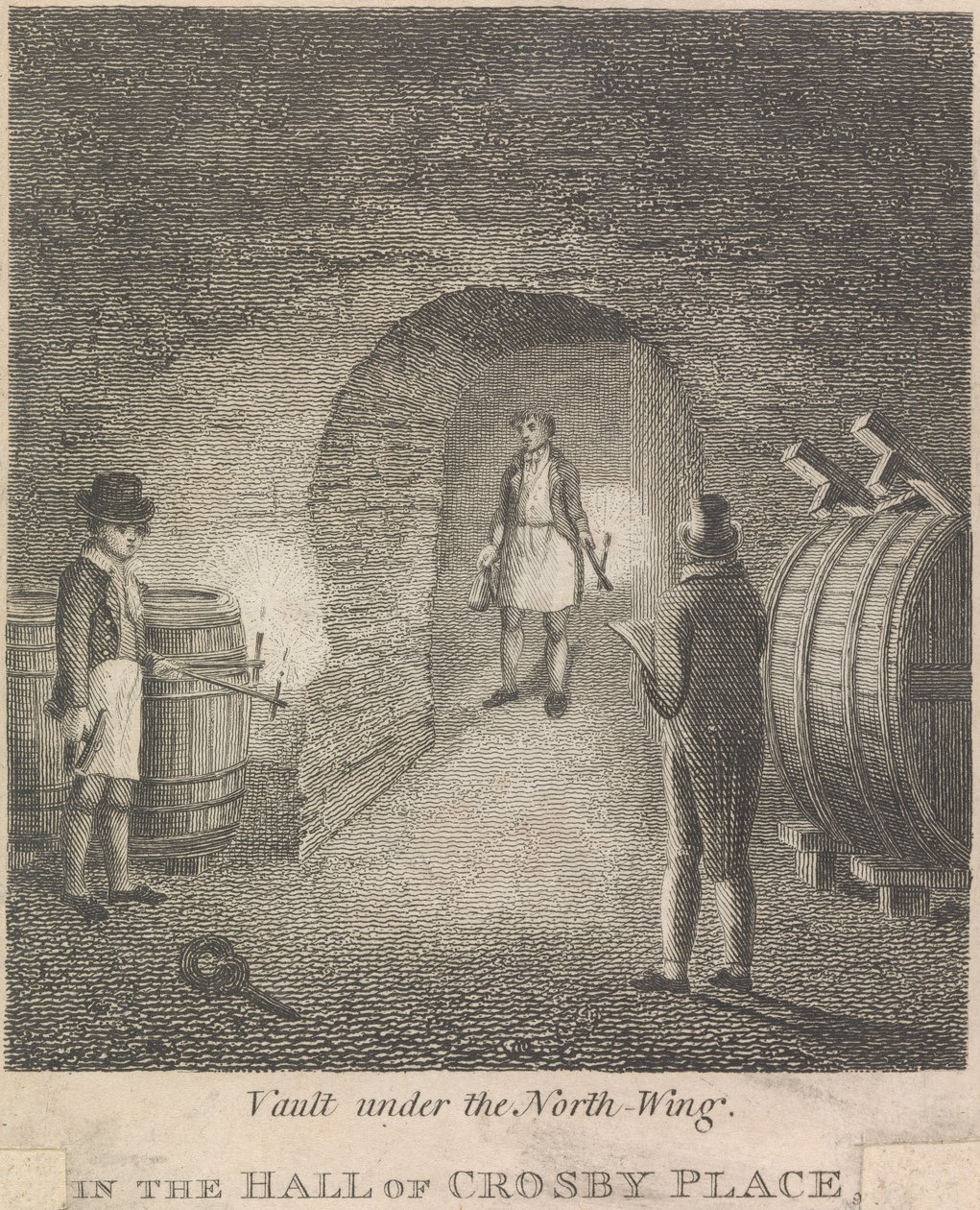 Gewelf onder de noordvleugel in de hal van Crosby Place; pagina 81 (Volume Een) door Unknown artist