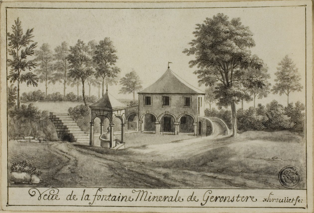 Uitzicht op de mineraalbron bij Geronstere door Unknown artist