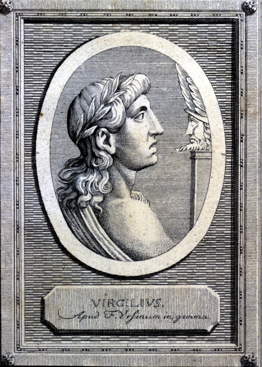 Virgil (70 - 19 v.Chr.), Latijnse dichter. Gravure uit de 18e eeuw door Unknown artist